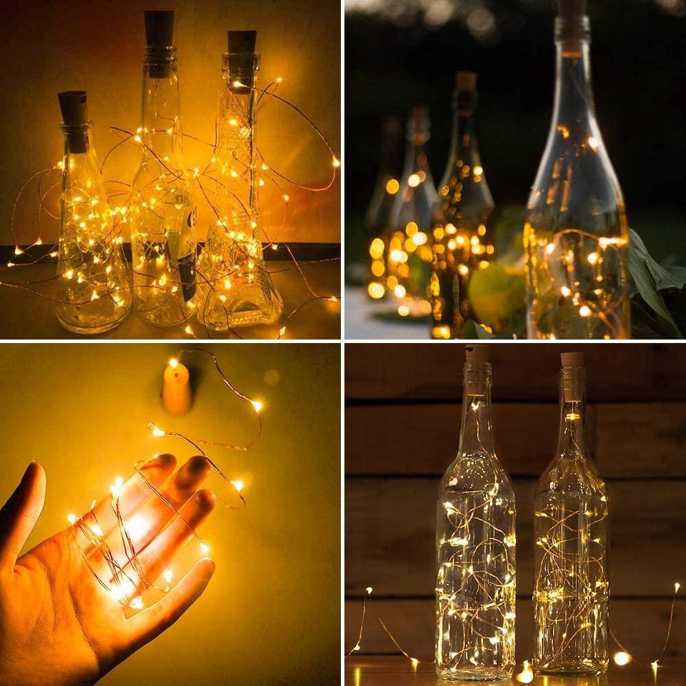 Wine Bottle Lights with Cork for Christmas - Decotree.co Online Shop