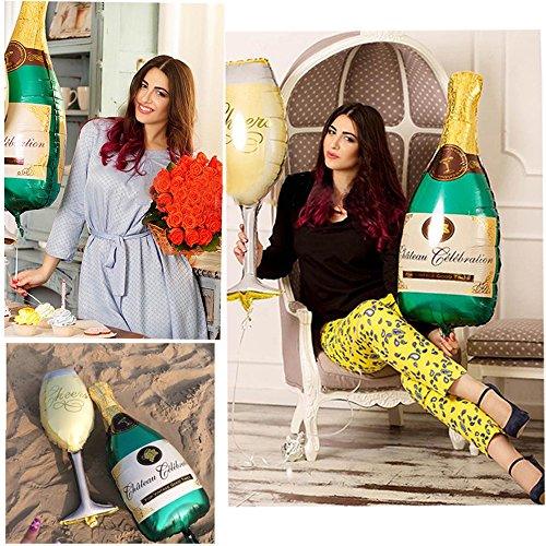 Aluminum Film Champagne Bottle and Goblet Hydrogen Balloons for Party Decoration - Decotree.co Online Shop