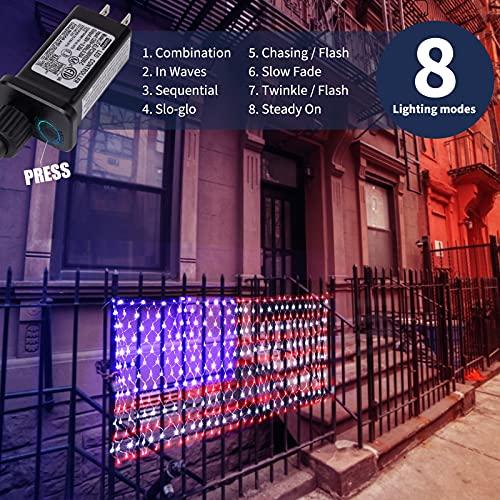 American Flag Lights, Waterproof Led Flag Net Light of The United States - Decotree.co Online Shop