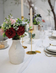 Artificial Flowers Real Looking Burgundy Foam Fake Roses with Stems for DIY Wedding Bouquets Bridal Shower Centerpieces Decorations - Decotree.co Online Shop