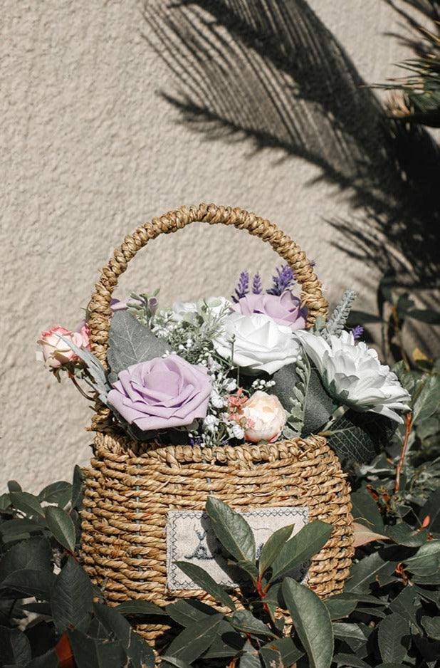 Artificial Flowers Real Looking Lilac Foam Fake Roses with Stems for DIY Wedding Bouquets Bridal Shower Centerpieces - Decotree.co Online Shop