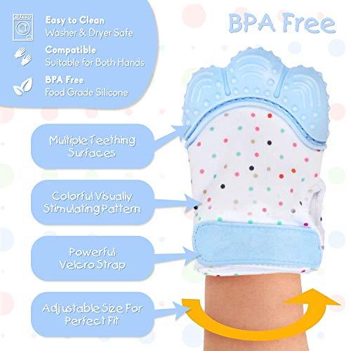 Baby Teething Mitten - Self-Soothing Pain Relief Teething Mitten & Glove - Decotree.co Online Shop