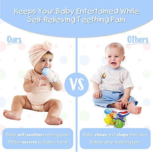Baby Teething Mitten - Self-Soothing Pain Relief Teething Mitten & Glove - Decotree.co Online Shop