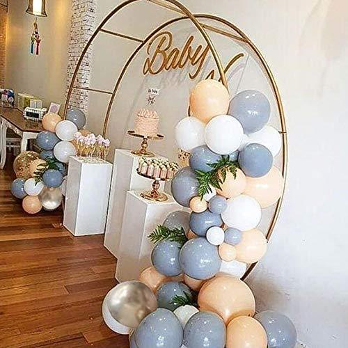 Balloon Garland Kit 100 Pcs 12 In Orange Peach Blush Gray Gold Metallic White Balloon Arch Kit for Baby Shower, Bridal Shower, Wedding, Birthday - Decotree.co Online Shop