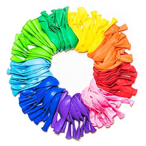 Balloons Rainbow Set (100 Pack) 12 Inches, Assorted Bright Colors - Decotree.co Online Shop