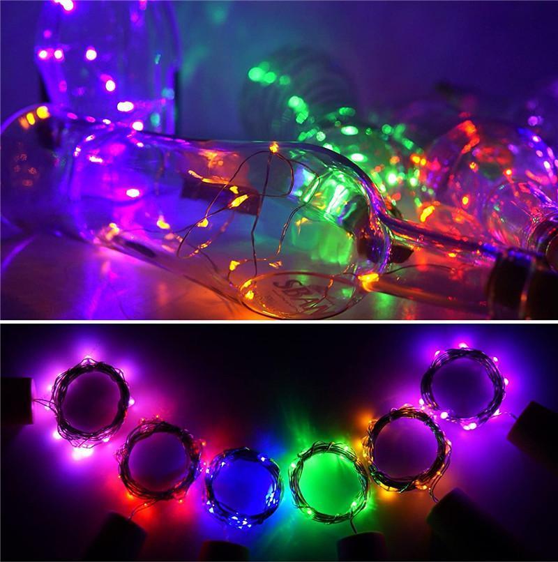 Battery Operated Cork Shape Copper Wire Colorful Fairy Mini String Lights - Decotree.co Online Shop