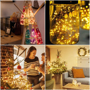 Battery Operated LED Cork Shape Silver Wire Colorful Fairy Mini String Lights - Decotree.co Online Shop