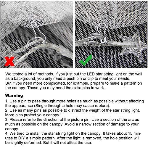 Bed Canopy with 100 LED Star String Lights Battery Operated, Perfect for Dome Bed and Kids Bed - Decotree.co Online Shop