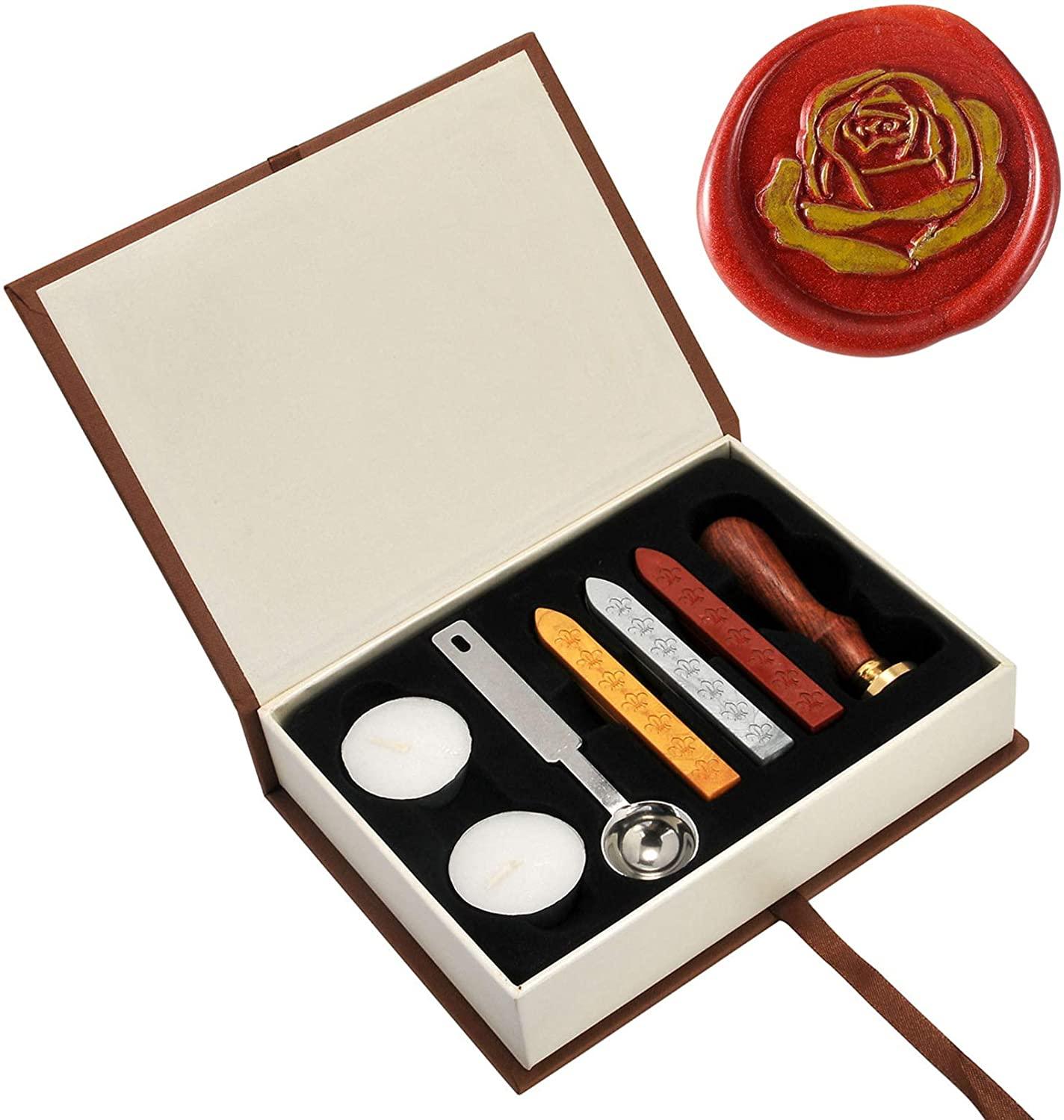 Beginner Wax Seal Stamp Kit, Classic Vintage Retro Seal Stamps Maker Gift Box Set - Decotree.co Online Shop
