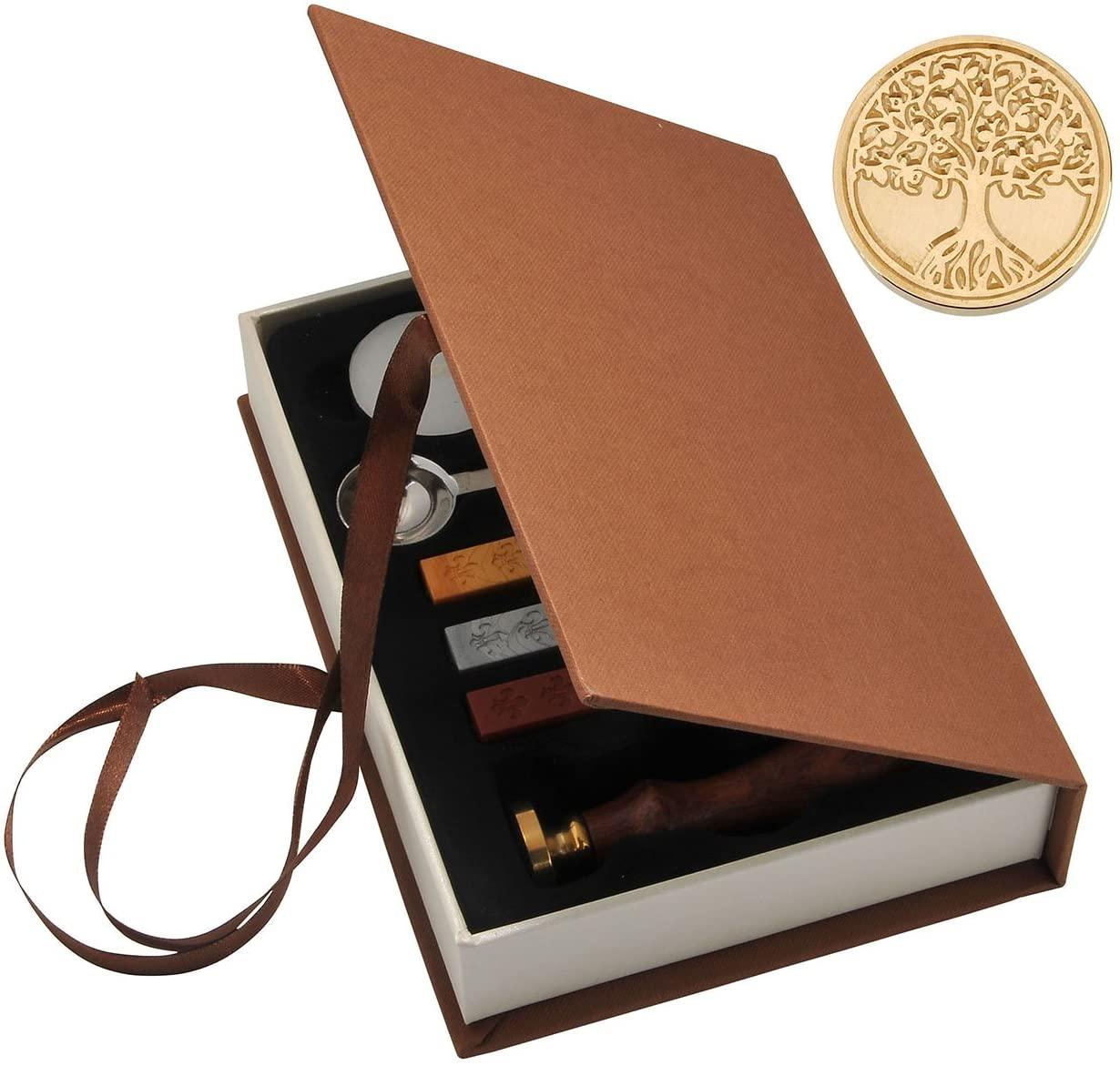 Beginner Wax Seal Stamp Kit, Classic Vintage Retro Seal Stamps Maker Gift Box Set - Decotree.co Online Shop