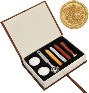 Beginner Wax Seal Stamp Kit, Classic Vintage Retro Seal Stamps Maker Gift Box Set - Decotree.co Online Shop
