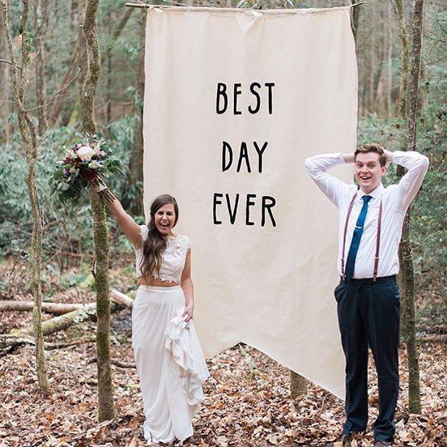 Best Day Ever Backdrop for Outdoor Wedding Ceremony, Wedding Banner - Decotree.co Online Shop