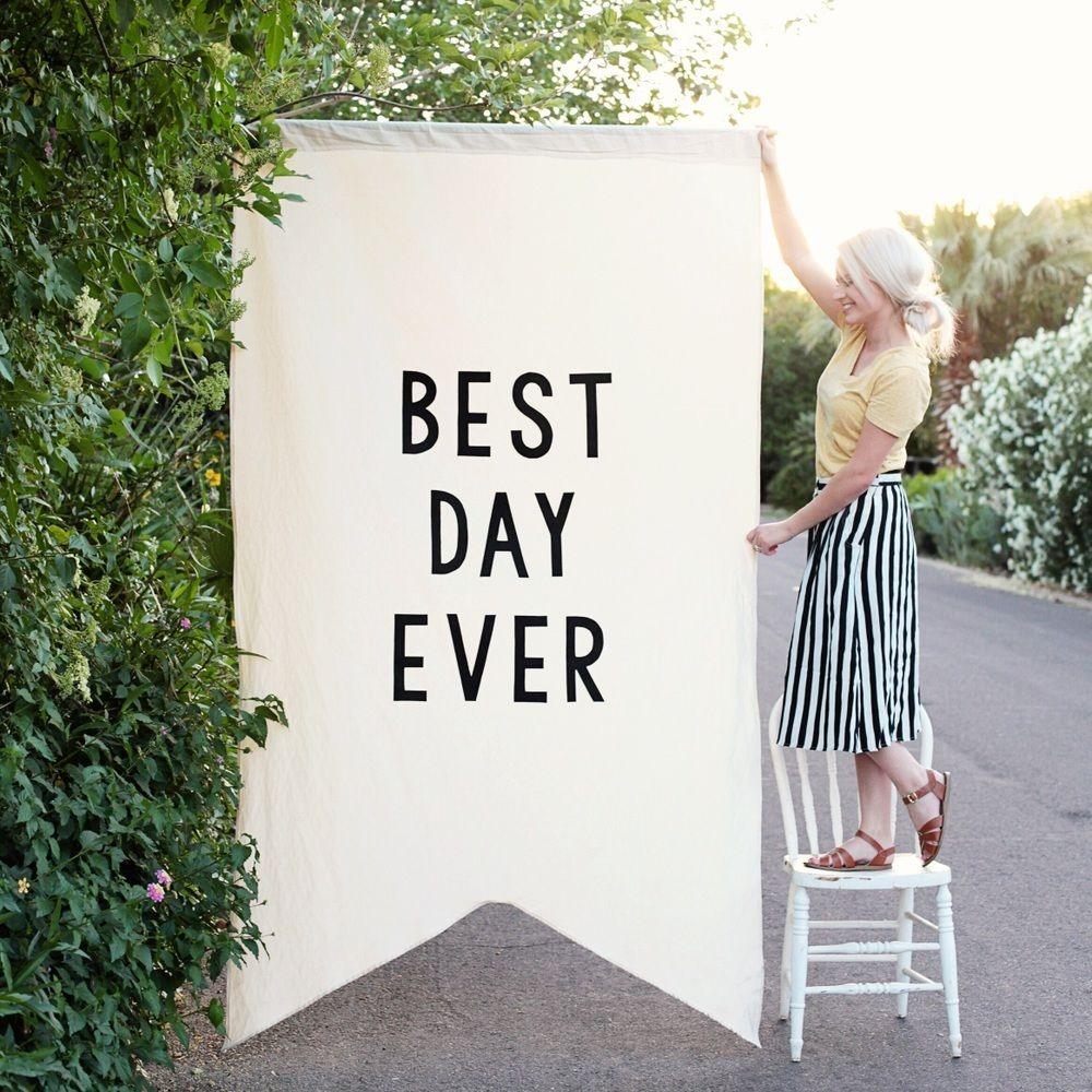 Best Day Ever Backdrop for Outdoor Wedding Ceremony, Wedding Banner - Decotree.co Online Shop