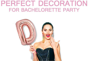 Big Bride to BE Balloons Rose Gold 16" Letters Banner - Bachelorette Party Decorations Kit - Hen Party Supplies and Favors - Decotree.co Online Shop