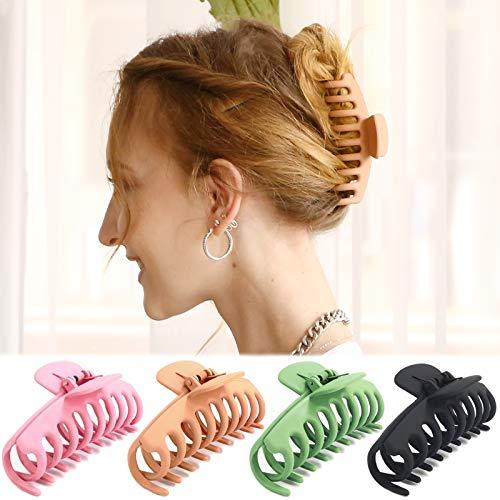 Big Hair Claw Clips for Women Large Claw Clip for Thin Thick Hair 90's Strong Hold 4.33 Inch Nonslip Hair Clips (4 Pcs) - Decotree.co Online Shop