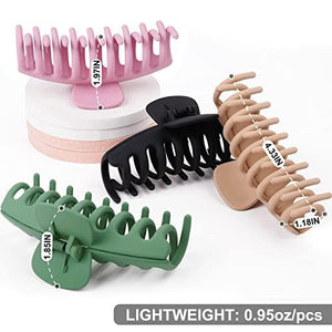 Big Hair Claw Clips for Women Large Claw Clip for Thin Thick Hair 90's Strong Hold 4.33 Inch Nonslip Hair Clips (4 Pcs) - Decotree.co Online Shop