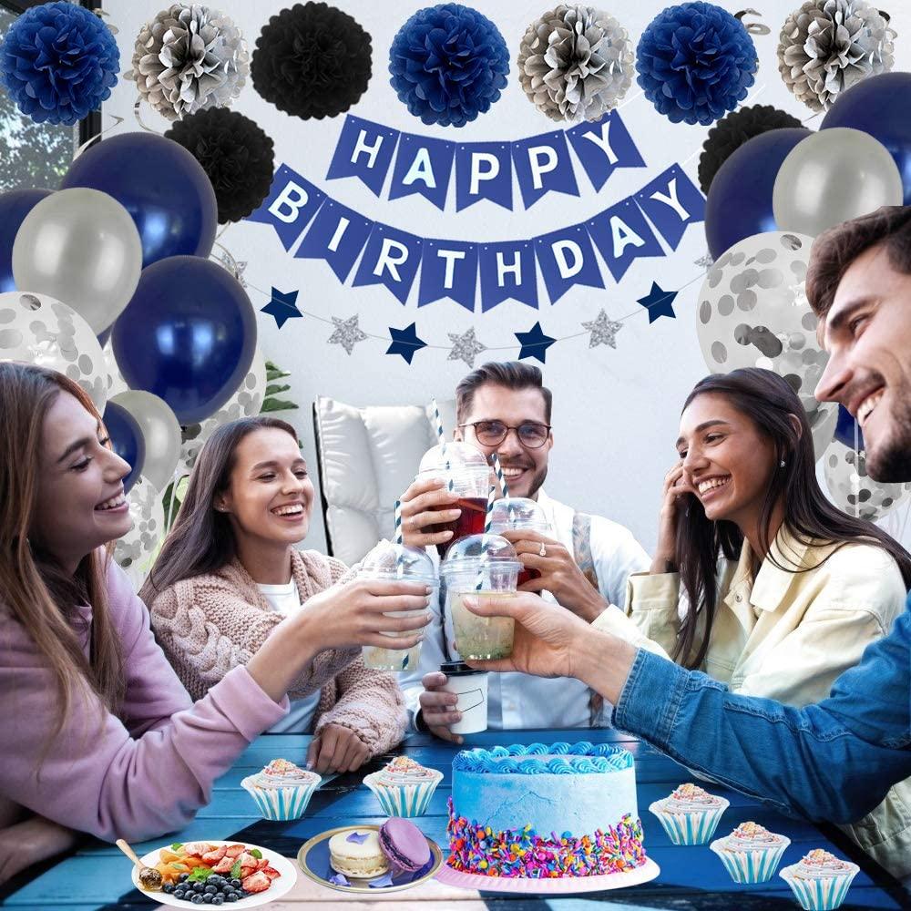 Birthday Decorations Men Blue Birthday Party Decorations for Men Women Boys - Decotree.co Online Shop