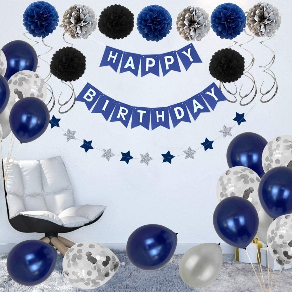 Birthday Decorations Men Blue Birthday Party Decorations for Men Women Boys - Decotree.co Online Shop