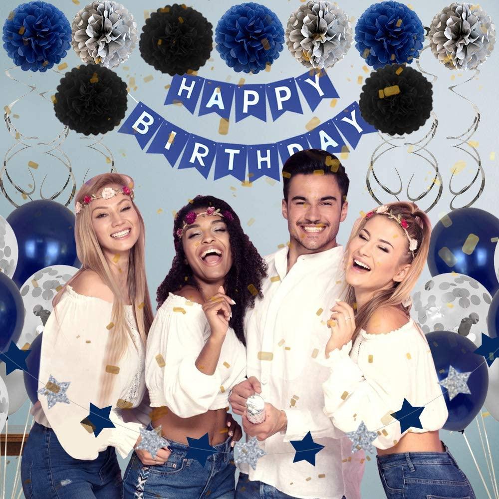 Birthday Decorations Men Blue Birthday Party Decorations for Men Women Boys - Decotree.co Online Shop