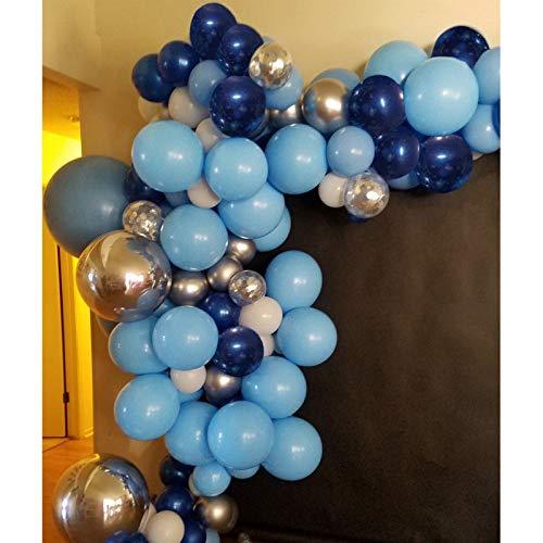 Blue Balloon Garland 124 Pack Navy Silver White Light Blue Balloon Arch Kit for Baby Shower Boy Party Decoration Birthday Decoration - Decotree.co Online Shop