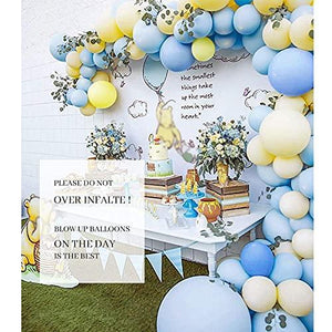 Blue Party Latex Balloons 130 Pcs Baby Blue and Yellow Balloons Garland Arch Kit for Baby Shower Boy Birthday Decorations 18 In 10 In 5 In - Decotree.co Online Shop