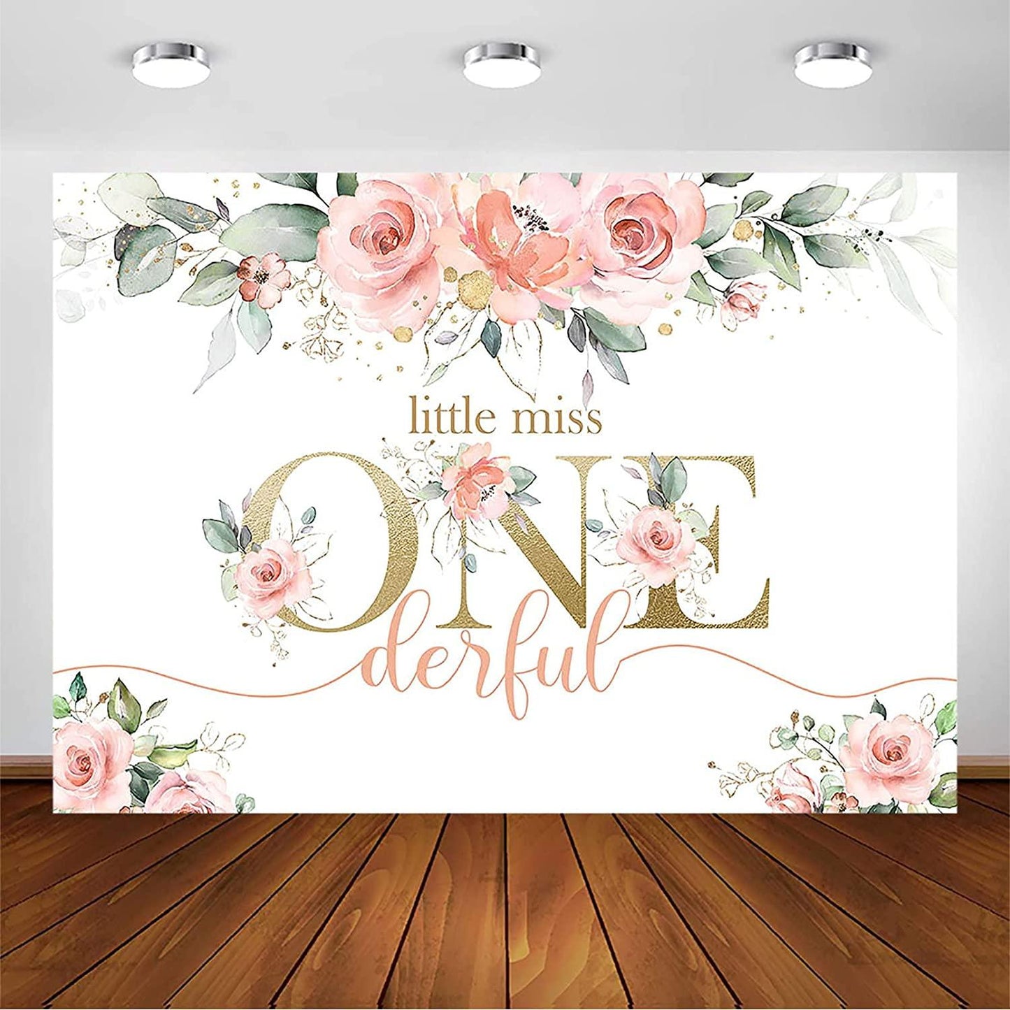 Blush Pink Floral 1st Birthday Party Backdrop for Girl Miss Onederful Party Photography Background - Decotree.co Online Shop