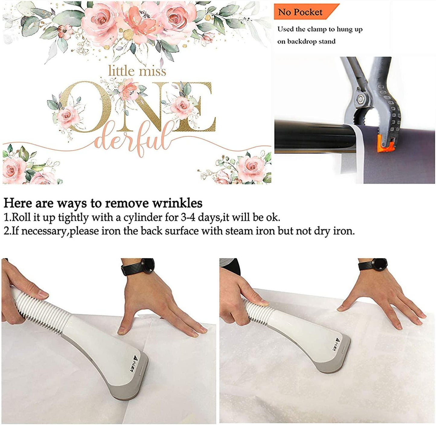 Blush Pink Floral 1st Birthday Party Backdrop for Girl Miss Onederful Party Photography Background - Decotree.co Online Shop