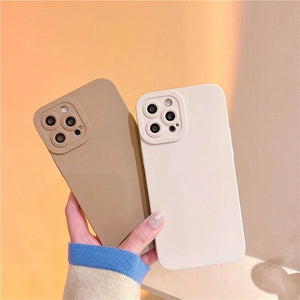 Brown & Beige Lens Protection iPhone 13 12 11 Pro Max case iPhone 13 12 mini case iPhone XR iPhone XS Max Case iPhone 8 Plus iPhone SE Case - Decotree.co Online Shop