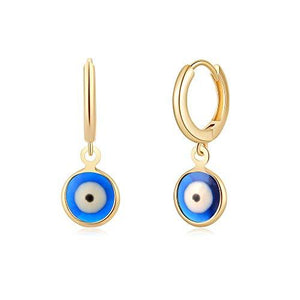 Bule Evil Eye Drop Earrings Huggie Hoop Earrings for Women Girls - Decotree.co Online Shop