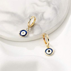 Bule Evil Eye Drop Earrings Huggie Hoop Earrings for Women Girls - Decotree.co Online Shop