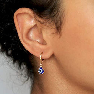 Bule Evil Eye Drop Earrings Huggie Hoop Earrings for Women Girls - Decotree.co Online Shop