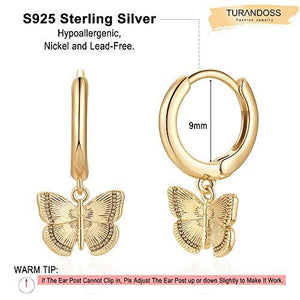 Butterfly Earrings for Women Huggie Hoop, Butterfly Dangle Earrings Drop Earrings - Decotree.co Online Shop