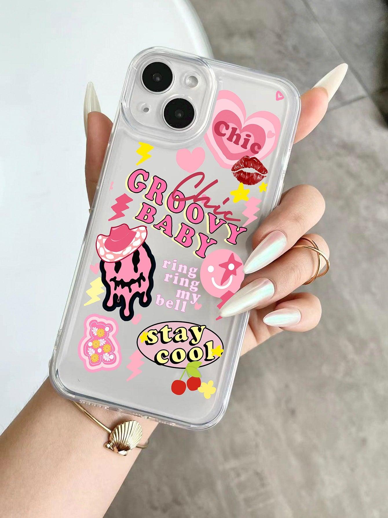 Cartoon Graphic Clear Phone Case - Decotree.co Online Shop
