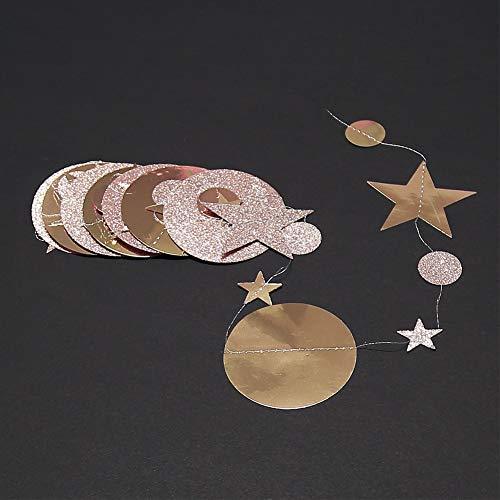 Champagne Gold Party Decoration Circle Dot Garland Twinkle Star Hanging Streamer Stars Banner Backdrop - Decotree.co Online Shop
