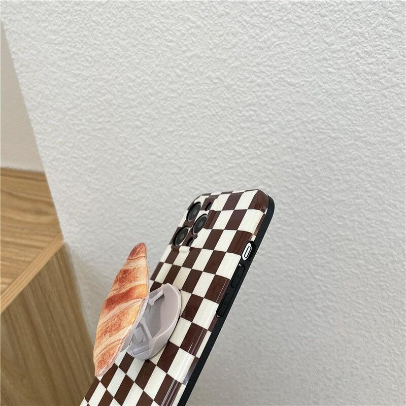 Checkerboard Croissant iPhone 14 iPhone 13 Case iPhone 12 Pro iPhone 11 Case iPhone 11 pro - Decotree.co Online Shop