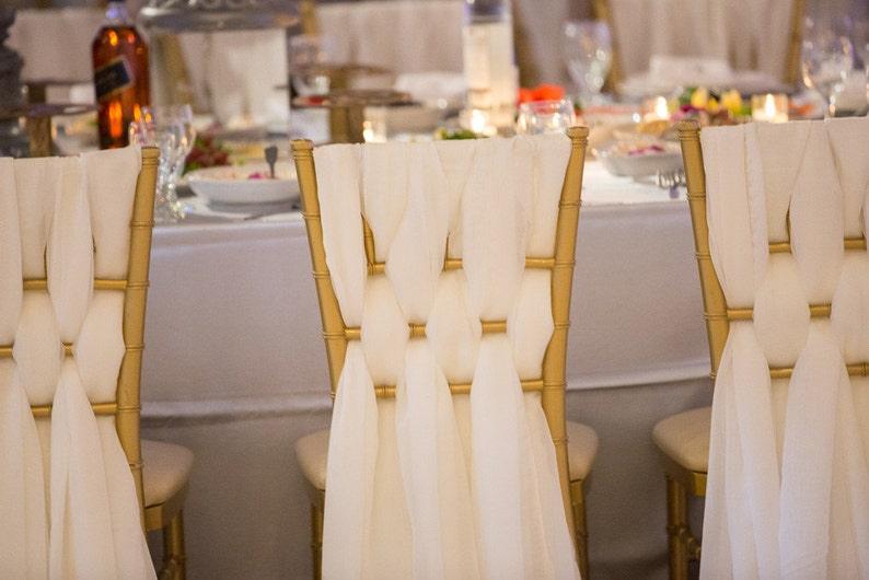 Chiffon Chiavari Wedding Chair Sash Set of 6 Sashes - Decotree.co Online Shop