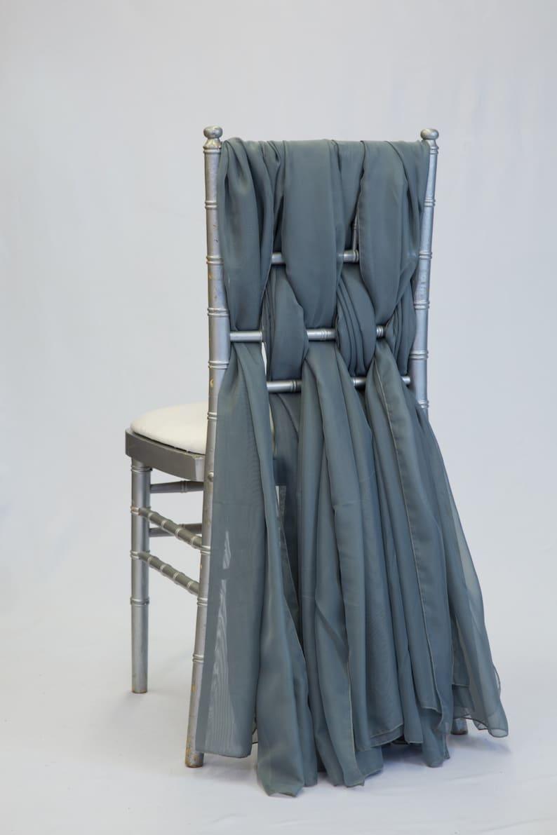 Chiffon Chiavari Wedding Chair Sash Set of 6 Sashes - Decotree.co Online Shop
