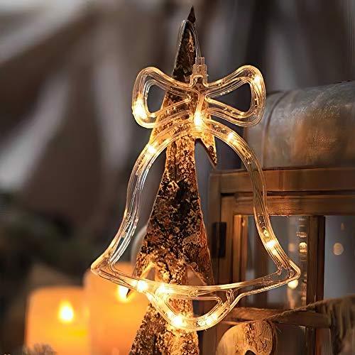 Christmas Bells Motif Hanging Lights 8" LED Jingle Bell Icicle Lights 2 Pack for Xmas Party Bedroom Winter New Year Indoor Outdoor Decor - Decotree.co Online Shop