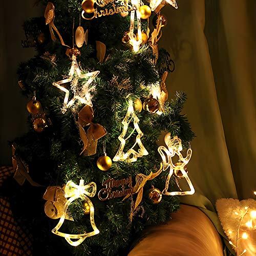 Christmas Bells Motif Hanging Lights 8" LED Jingle Bell Icicle Lights 2 Pack for Xmas Party Bedroom Winter New Year Indoor Outdoor Decor - Decotree.co Online Shop