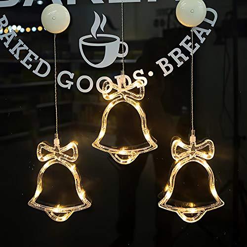 Christmas Bells Motif Hanging Lights 8" LED Jingle Bell Icicle Lights 2 Pack for Xmas Party Bedroom Winter New Year Indoor Outdoor Decor - Decotree.co Online Shop
