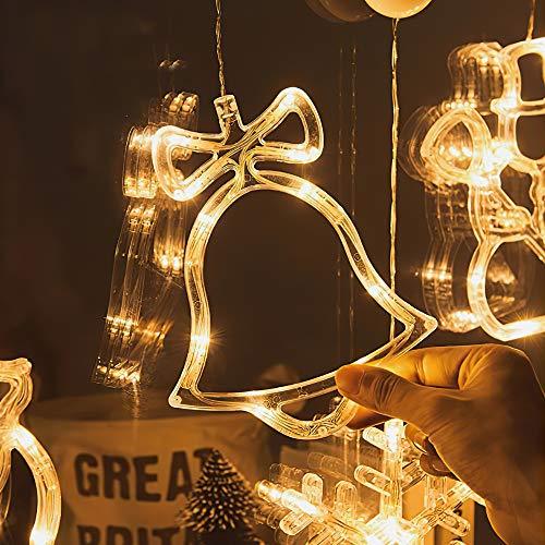 Christmas Bells Motif Hanging Lights 8" LED Jingle Bell Icicle Lights 2 Pack for Xmas Party Bedroom Winter New Year Indoor Outdoor Decor - Decotree.co Online Shop