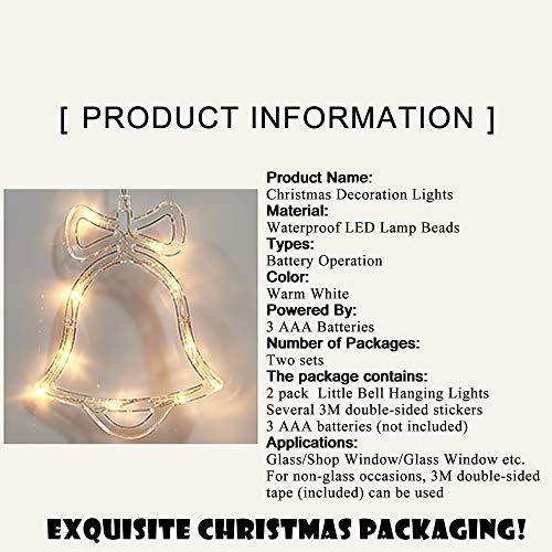 Christmas Bells Motif Hanging Lights 8" LED Jingle Bell Icicle Lights 2 Pack for Xmas Party Bedroom Winter New Year Indoor Outdoor Decor - Decotree.co Online Shop