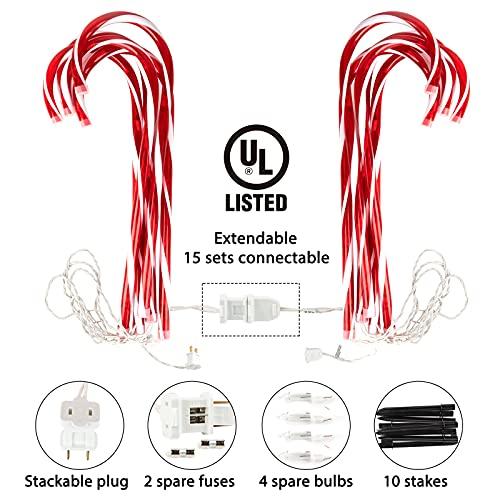 Christmas Candy Cane Pathway Lights with Stake 28 inches Lighted Candy Cane Christmas Decorations - Decotree.co Online Shop