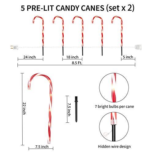 Christmas Candy Cane Pathway Lights with Stake 28 inches Lighted Candy Cane Christmas Decorations - Decotree.co Online Shop