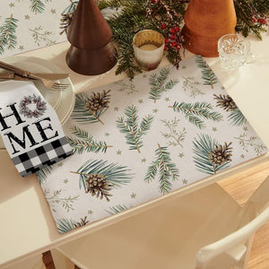 Christmas Decorations Pine Cones Placemats 18x12 Inches Seasonal Xmas Decor Farmhouse Indoor Vintage Theme - Decotree.co Online Shop