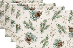 Christmas Decorations Pine Cones Placemats 18x12 Inches Seasonal Xmas Decor Farmhouse Indoor Vintage Theme - Decotree.co Online Shop
