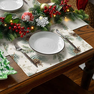 Christmas Decorations Pine Cones Placemats 18x12 Inches Seasonal Xmas Decor Farmhouse Indoor Vintage Theme - Decotree.co Online Shop