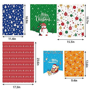 Christmas Gift Bags 32pcs Assorted Wrapping Bags with Drawstrings Squared Bottom in 4 Sizes - Decotree.co Online Shop