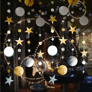 Christmas Ornament 4m Twinkle Circle Star Hanging Garland Decor Christmas Decorations - Decotree.co Online Shop