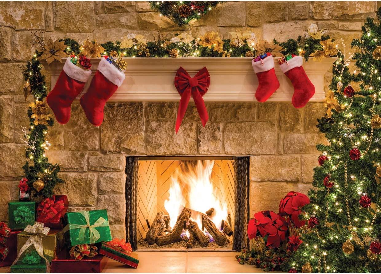 Christmas Photography Backdrops Child Christmas Fireplace Decoration Background for Photo - Decotree.co Online Shop
